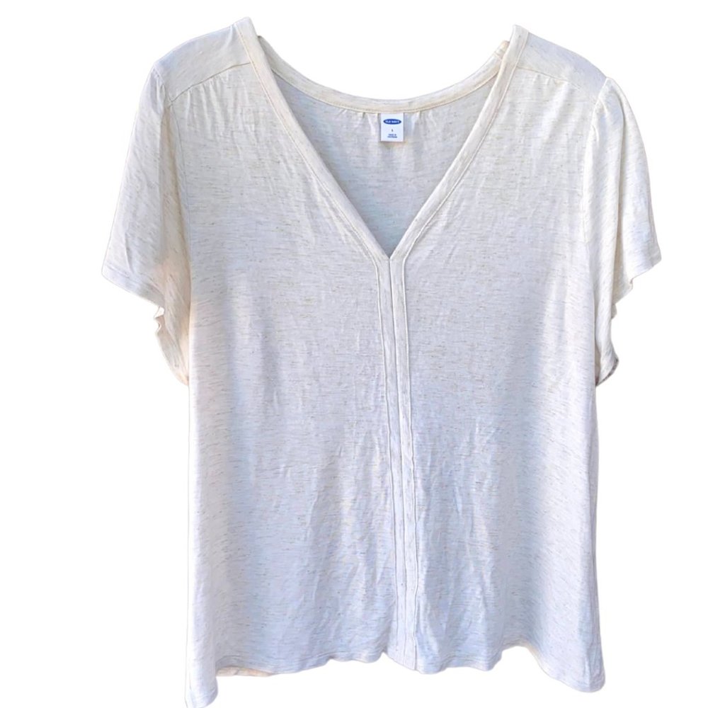Old Navy | White Tee with Sparkle Detail | Size L